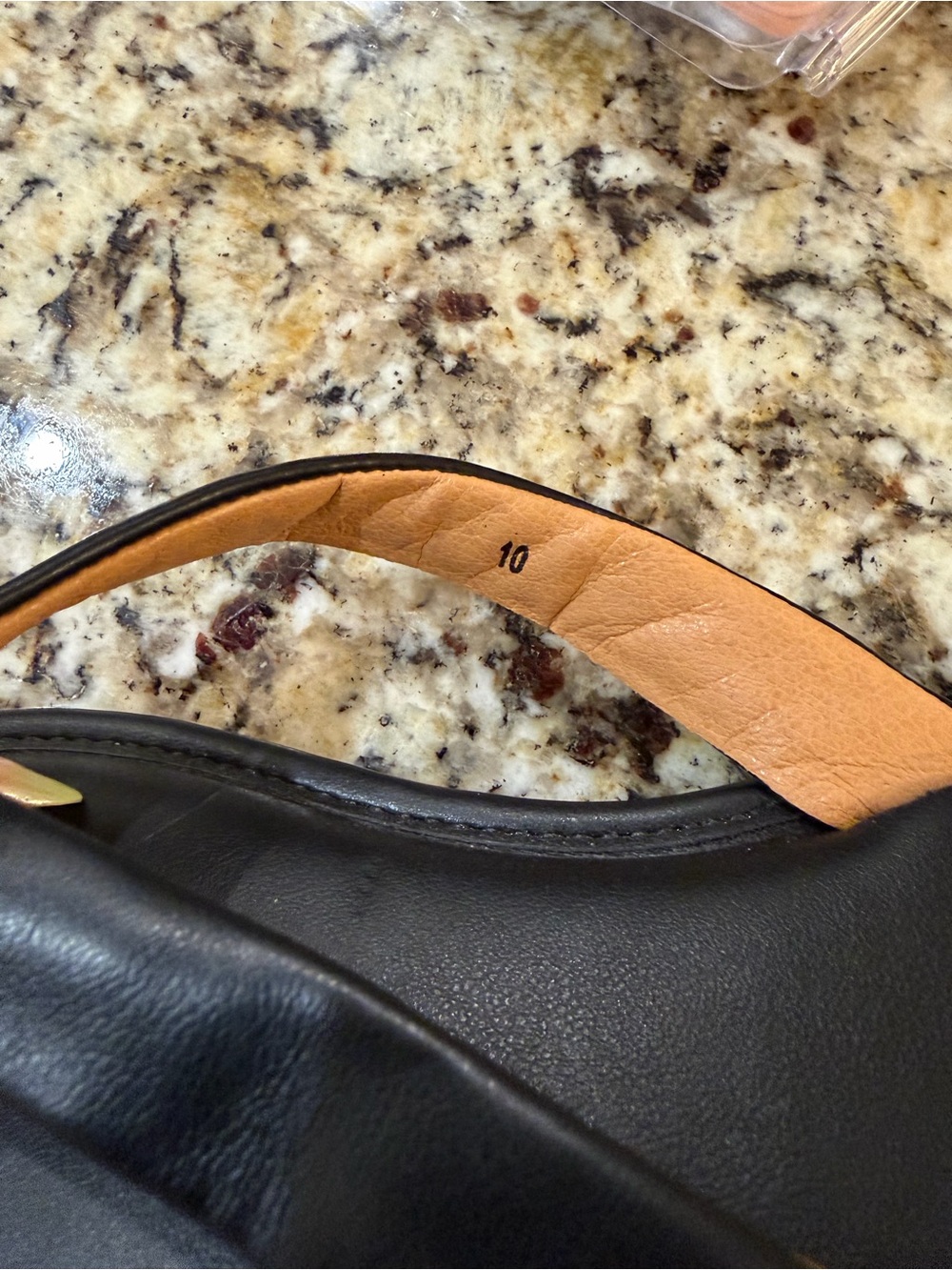 Yellow Box Black Leather Sandals - Picture 4 of 4